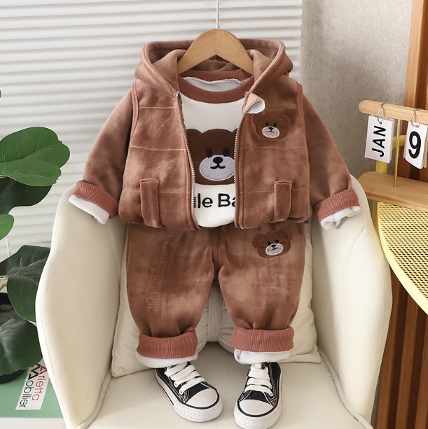 Костюм трійка теплий Bule Baby коричневий